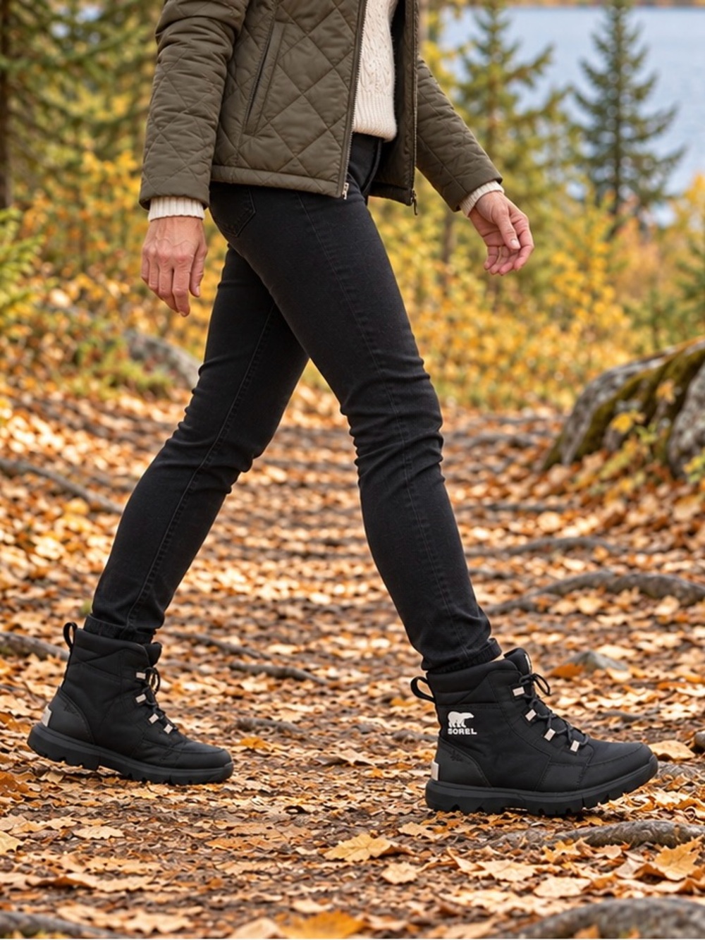 Sorel Womens Explorer II Carnival Sport Black Waterproof Winter Boots Size 8.5